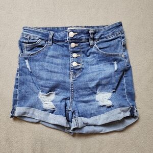 Ardene Blue Jean Shortie Shorts High Rise